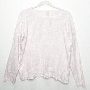 Eileen Fisher Women's Light Pink Organic Linen Cotton Blend Sweater Size Large